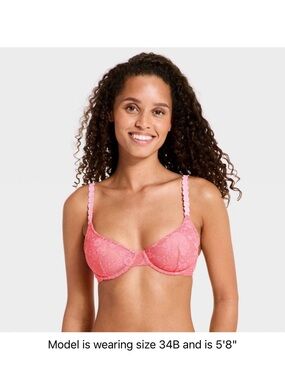 Women’s Lace Unlined Demi Bra - Wild Fable - 34B 34C